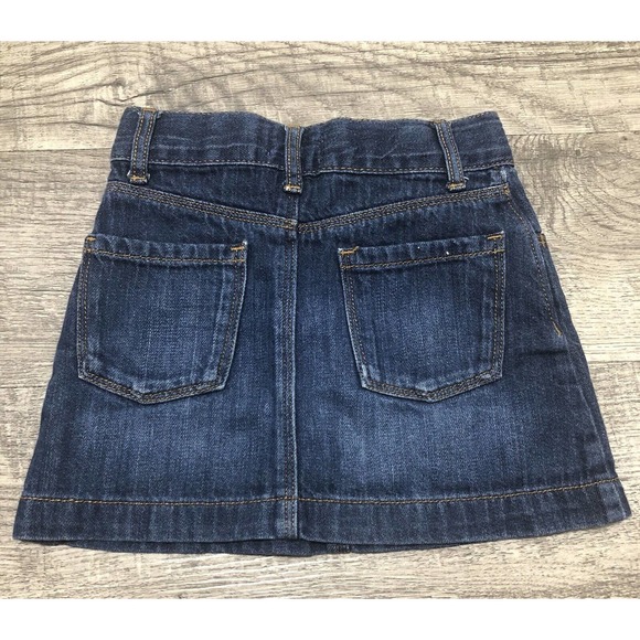 Old Navy Button Front Denim Skirt Size 4T Blue Mini Skirt Toddler Tights C35 - Picture 2 of 4